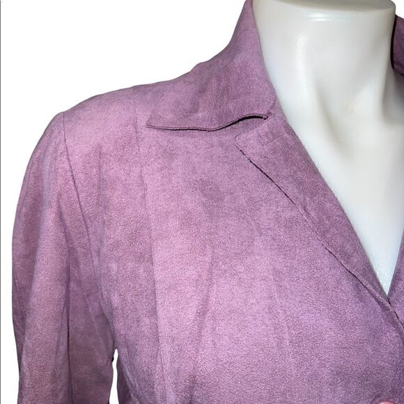 Vintage 70’s skinner ultra suede skirt and button blouse purple size 12 w/belt - Picture 4 of 13